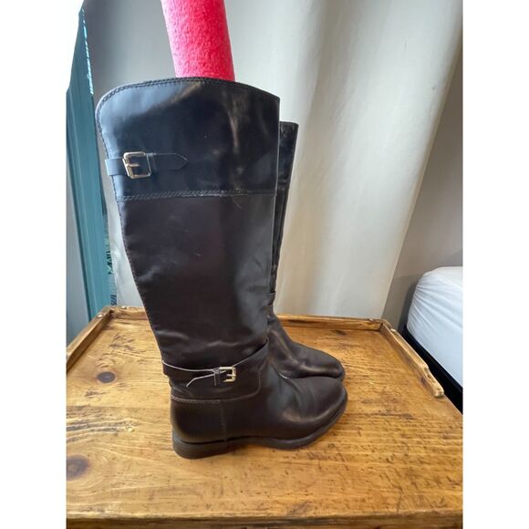 Enzo Angiolini Brown Leather Riding Boots – Size 8.5M - Picture 2 of 4